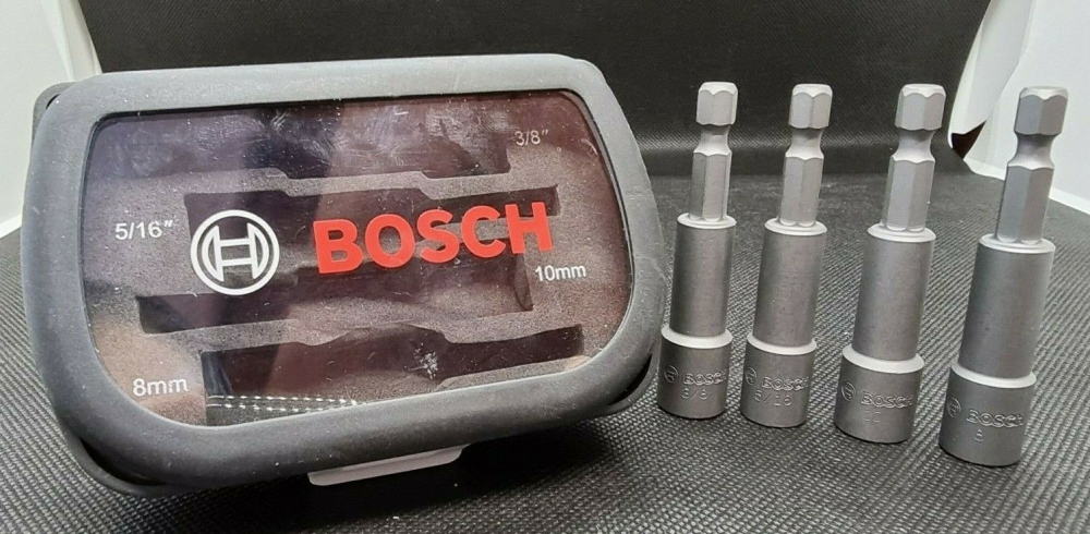Bild 1 von 4-tlg Bosch Pro Stecknuss Set Steckschlüssel Satz 8 & 10 mm - 3/8 & 5/16 