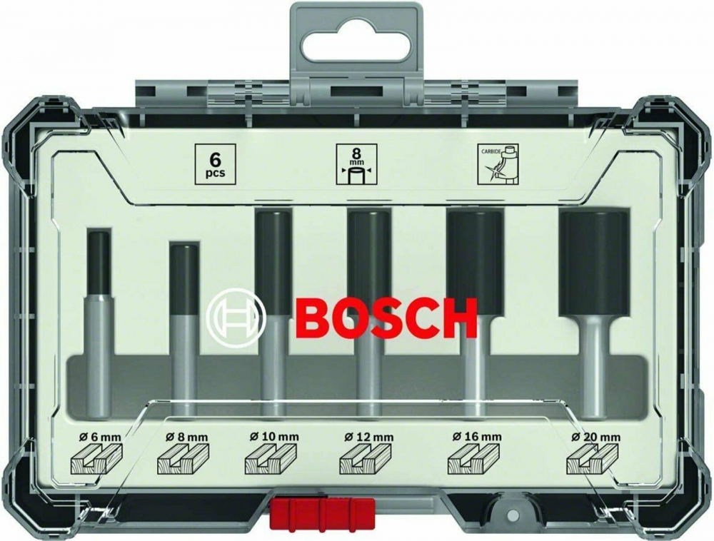 Bild 1 von 6-tlg Bosch Professional Nutfräser Set Satz (8mm Schaft) Oberfräse
