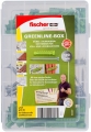 fischer 120-teilig - MEISTER-BOX GREENLINE Spreizdübel SX + A2 Edelstahl Schrauben